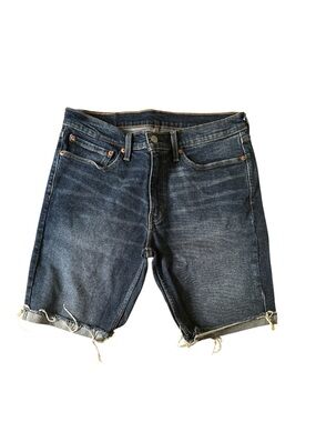 Levi's Dark Blue Denim Cutoff Shorts with Raw Hem
